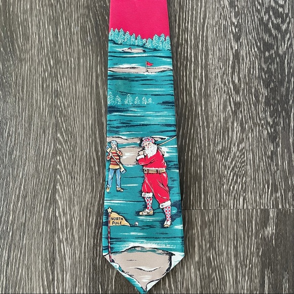 Wembley Other - Wembley Vintage Santa Golf Silk Tie